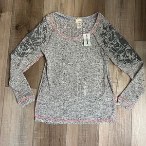 Long sleeve loose buckle top